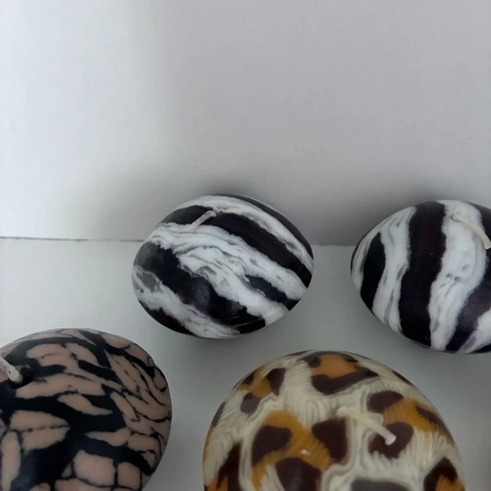 UNSCENTED Animal Print Candles  Shape: “mini-dome/mushroom” Total 10 candles